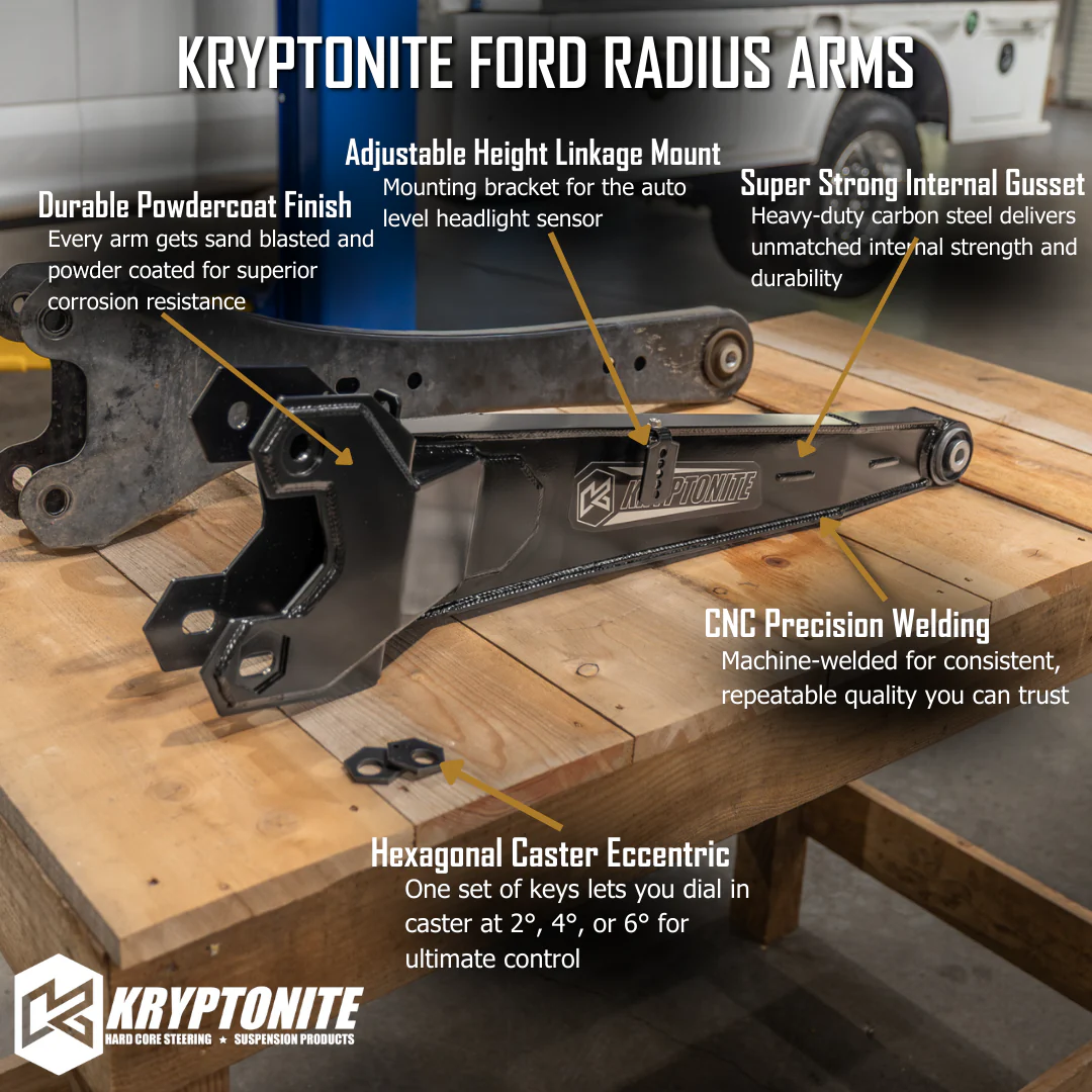 KRYPTONITE RADIUS ARM KIT FOR 2005-2026 FORD SUPER DUTY F-250/F-350/F-450/F-550 - Image 8