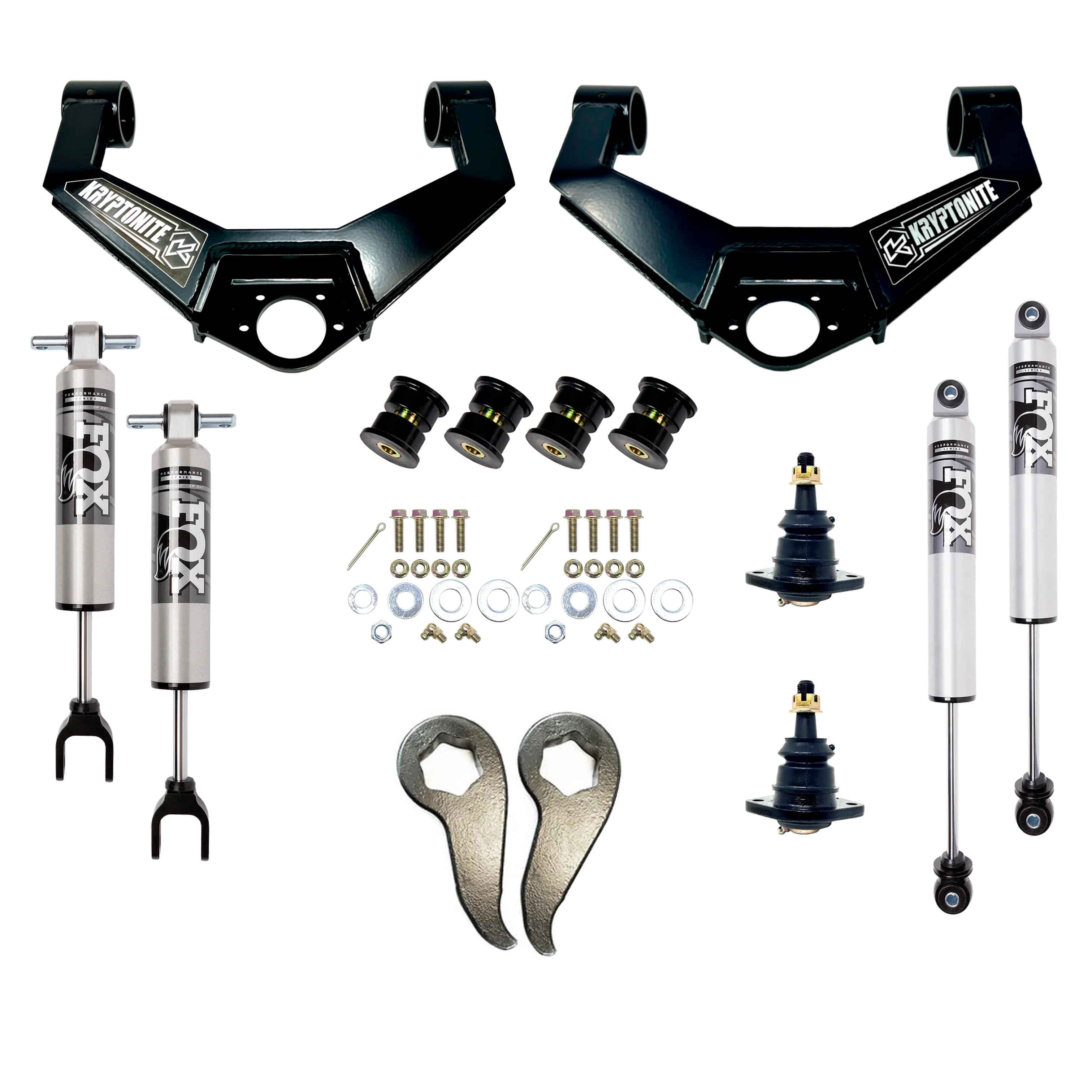 KRYPTONITE STAGE 3 LEVELING KIT WITH FOX 2.5 HTO SHOCKS FOR 2011–2019 CHEVY/GMC 2500HD/3500HD